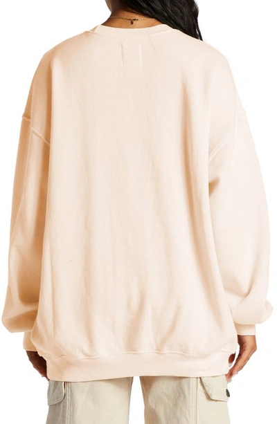 Shop Billabong Ride In Cotton Blend Graphic Sweatshirt In Antique White 1