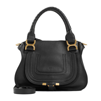 Shop Chloé Small Marcie Tote Bag In Black