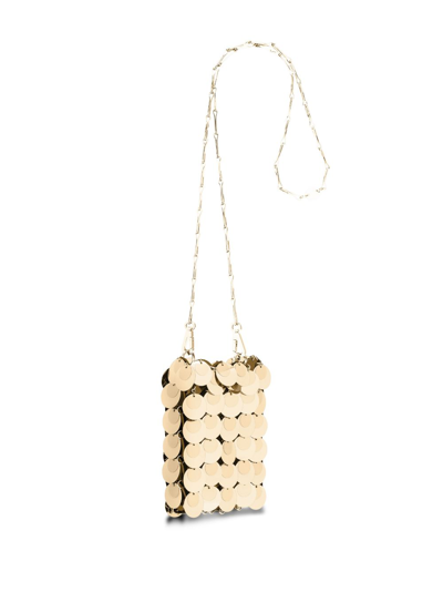 Shop Rabanne Mini Sparkle Hobo Bag In Gold