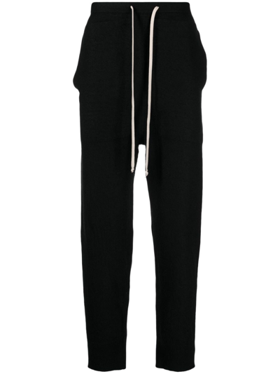 Shop Rick Owens Drawstring-waist Cashmere Trousers In Black