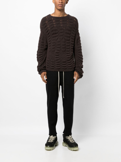 Shop Rick Owens Drawstring-waist Cashmere Trousers In Black