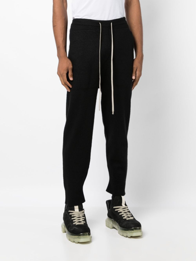 Shop Rick Owens Drawstring-waist Cashmere Trousers In Black