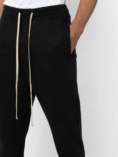 Shop Rick Owens Drawstring-waist Cashmere Trousers In Black