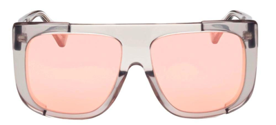 Shop Max Mara Shield Frame Sunglasses In Grey