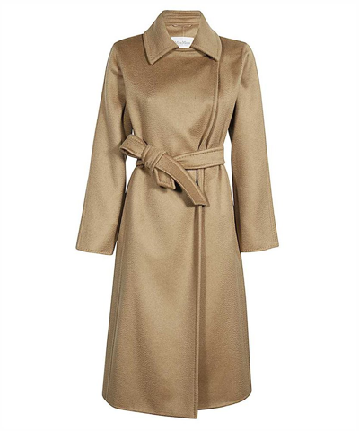 Shop Max Mara Manuela Icon Belted Coat In Brown