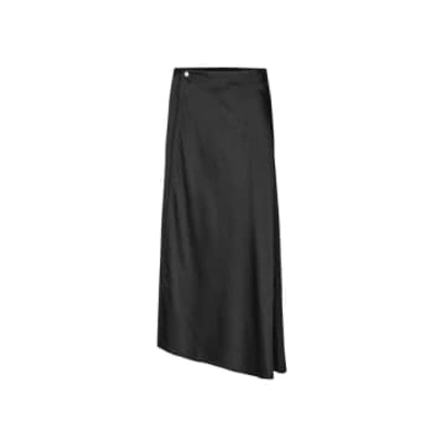 Shop Samsoe & Samsoe Viktoria Black Asymmetric Bias Skirt