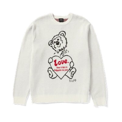 Shop Huf Bad News Crewneck Sweatshirt White