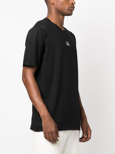 Shop C.p. Company Logo-print Cotton T-shirt In 黑色