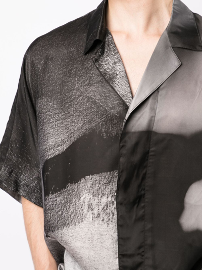Shop Julius Graphic-print Short-sleeve Shirt In 黑色