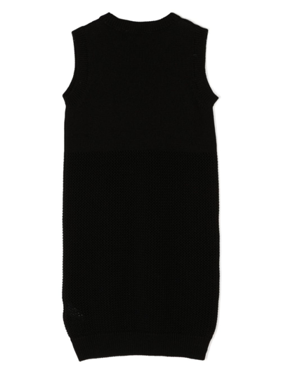 Msgm Sleeveless Tricot-knit Dress In 黑色
