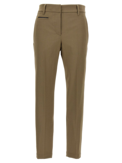 Shop Brunello Cucinelli Smart Pants In Brown