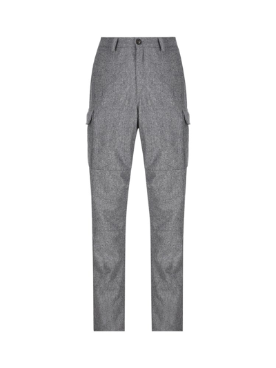 Shop Brunello Cucinelli Straight Leg Cargo Trousers In Grey