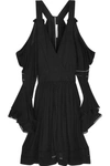GIVENCHY GIVENCHY - BLACK JERSEY MINI DRESS WITH CUTOUT SHOULDERS