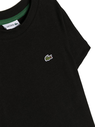 Shop Lacoste Logo-apliqué Cotton T-shirt In Black