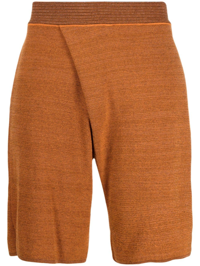 Shop Bianca Saunders Two-pocket Knee-length Shorts In Orange