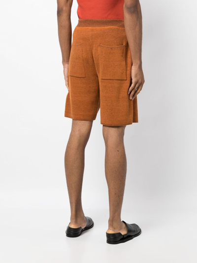 Bianca Saunders Orange Pleat Shorts In Orange