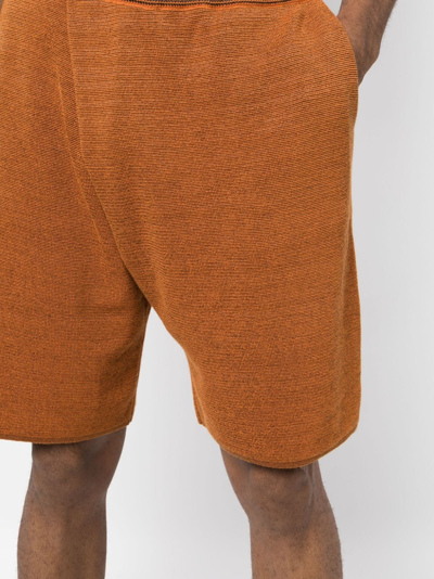 Bianca Saunders Orange Pleat Shorts In Orange