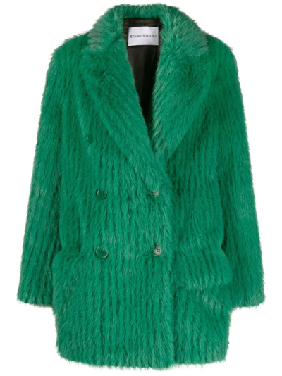 Shop Stand Studio Zenni Faux-fur Jacket In Green