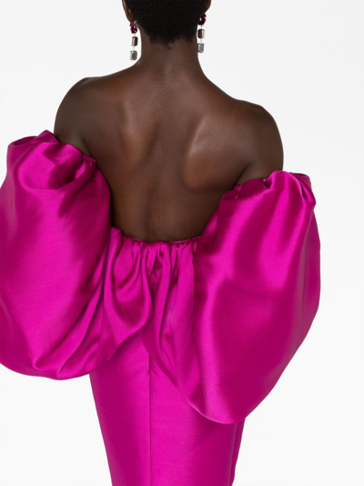 Shop Solace London The Arla Off-shoulder Dress In Pink