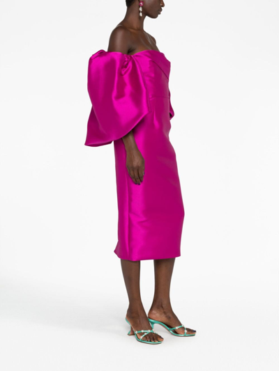 Solace London Marcia Midi Dress In Pink