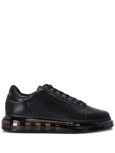 Shop Karl Lagerfeld Kapri Leather Sneakers In Black