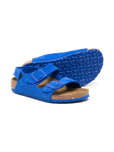 Shop Birkenstock Milano Slingback Suede Sandals In Blue