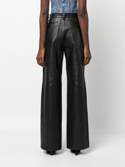 Shop Magda Butrym Wide-leg Leather Trousers In Black