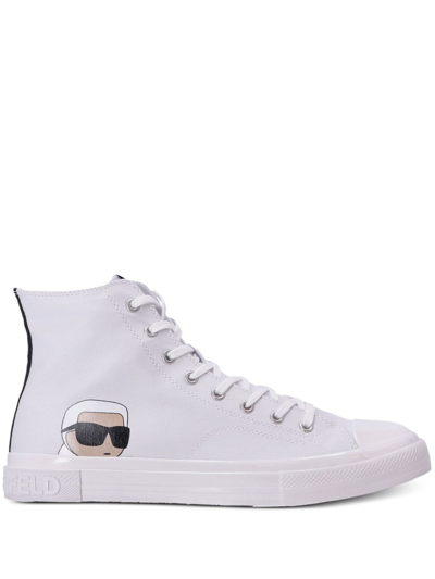 Shop Karl Lagerfeld Kampus Max High-top Sneakers In White