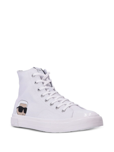 Shop Karl Lagerfeld Kampus Max High-top Sneakers In White