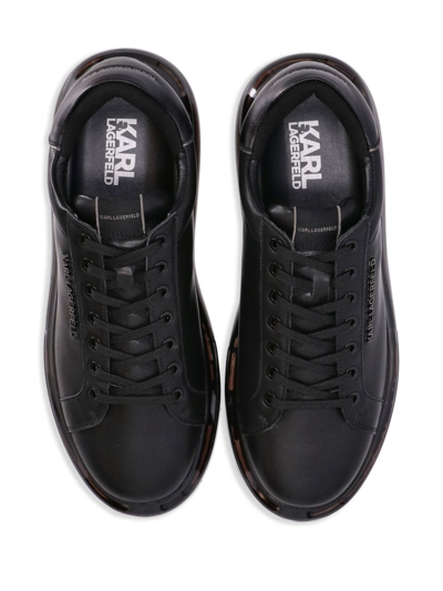 Shop Karl Lagerfeld Kapri Leather Sneakers In Black