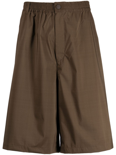 Shop White Mountaineering Straight-leg Elasticated Shorts In Brown