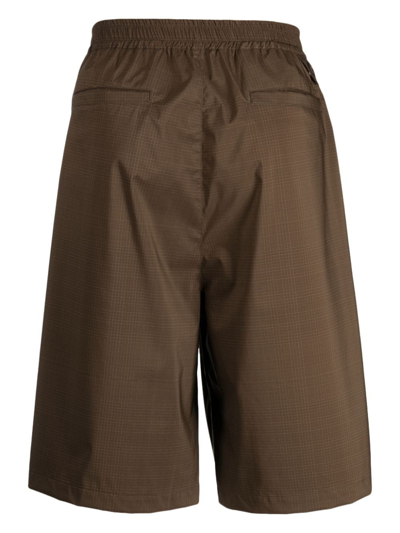 Shop White Mountaineering Straight-leg Elasticated Shorts In Brown