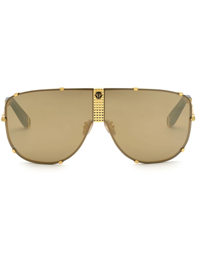 Shop Philipp Plein Oversize-frame Sunglasses In Gold