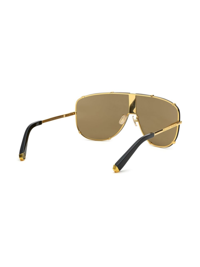 Philipp Plein Aviator Plein Oversize-frame Sunglasses In Gold