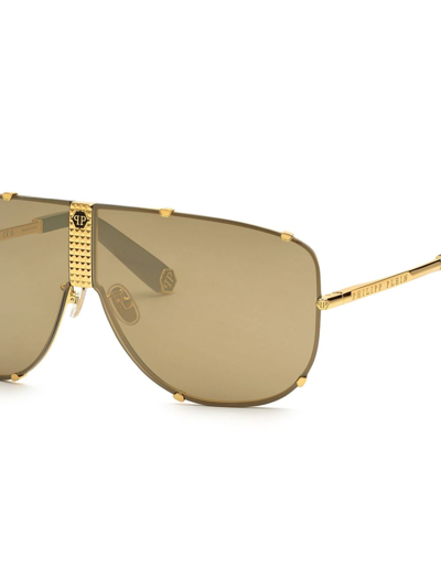 Philipp Plein Aviator Plein Oversize-frame Sunglasses In Gold
