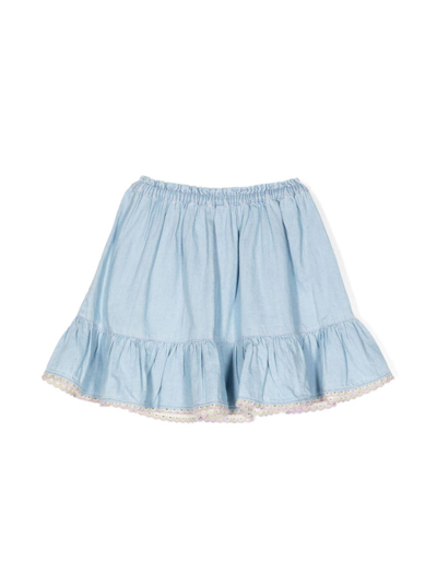 Shop Zimmermann Halcyon Denim Miniskirt In Blue