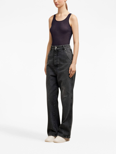 Shop Ami Alexandre Mattiussi Low-rise Straight-leg Jeans In Black
