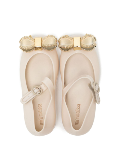 Mini Melissa Sweet Love Ballerina Shoes In White