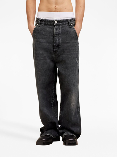 Shop Ami Alexandre Mattiussi Low-rise Straight-leg Jeans In Black