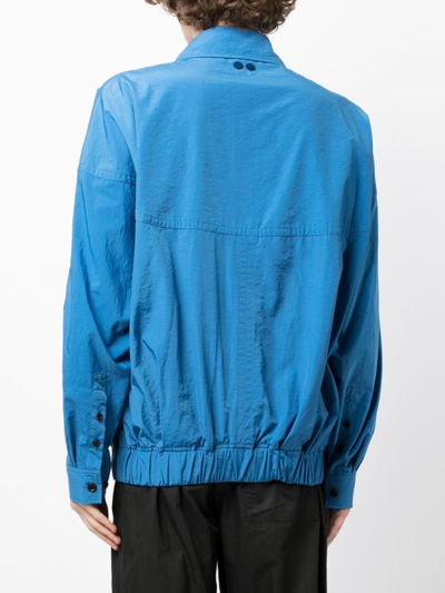 Shop Songzio Dolman Cocoon Spread-collar Shirt In Blue