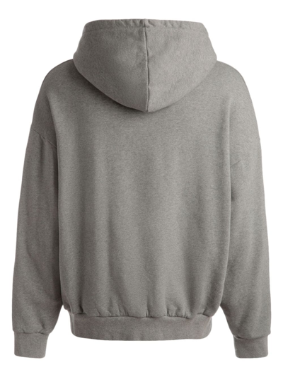 Shop Bally Graphic-print Cotton Hoodie In Grey