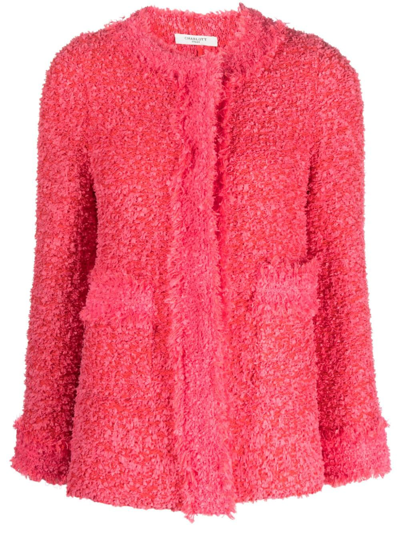 Shop Charlott Round-neck Wool Jacket In Pink