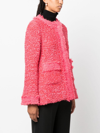 Shop Charlott Round-neck Wool Jacket In Pink