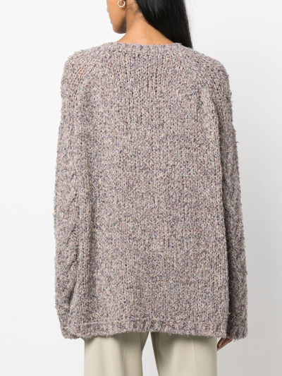 Shop Aeron Colwell Mélange Knitted Jumper In Neutrals
