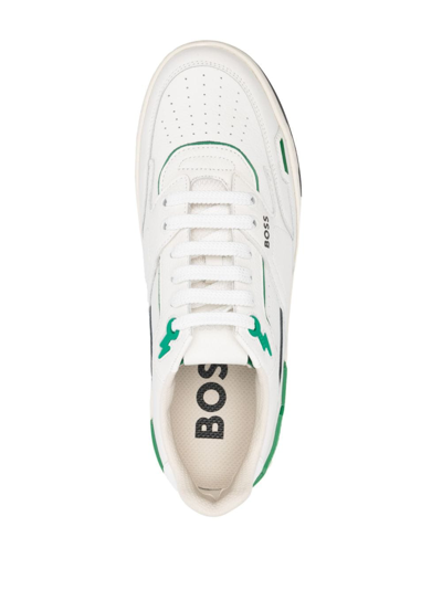 Shop Hugo Boss Baltimore Lace-up Leather Sneakers In White