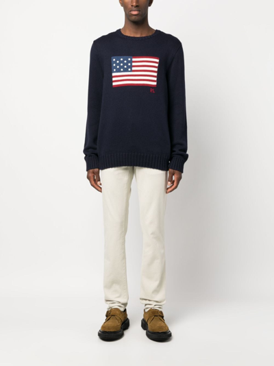 Polo Ralph Lauren Round-neck Cotton Jumper In Blue