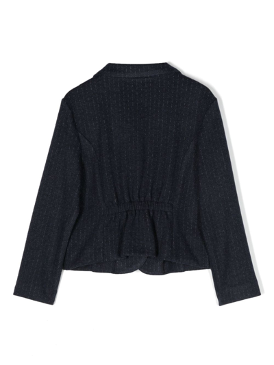 Il Gufo Stripe-pattern Single-breasted Blazer In Blue