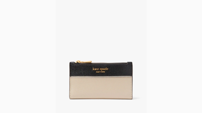 Shop Kate Spade Morgan Colorblocked Small Slim Bifold Wallet In Earthenware Black