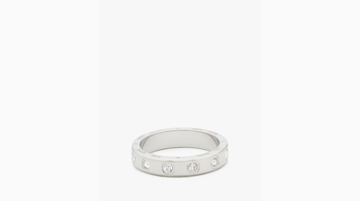 Shop Kate Spade Set In Stone Ring In Clear/silver