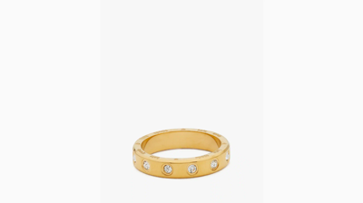 Shop Kate Spade Set In Stone Ring In Clear/gold